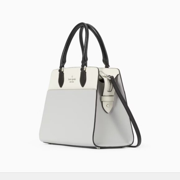 Kate Spade Madison Colorblock Saffiano Leather Medium Satchel (Platinum Grey) - Picture 5 of 8